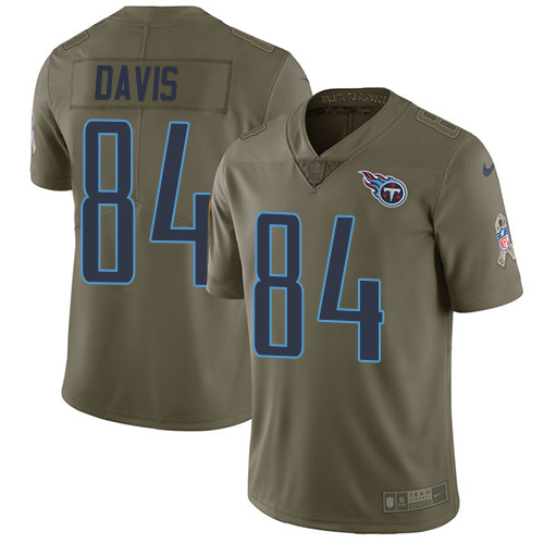 Nike Titans #84 Corey Davis Olive Youth Stitched NFL Limited Salute to Service Jersey